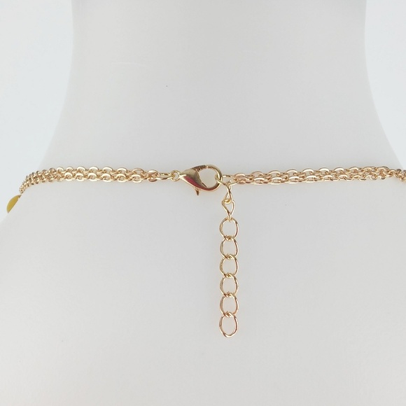 Double Strung BOHO Gold Turquoise Necklace - Picture 3 of 5